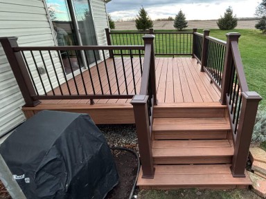 A new deck expertly constructed by Michigan Exterior Pros.