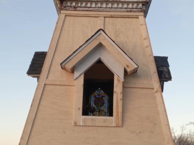 Custom built church tower by Michigan Exterior Pros.