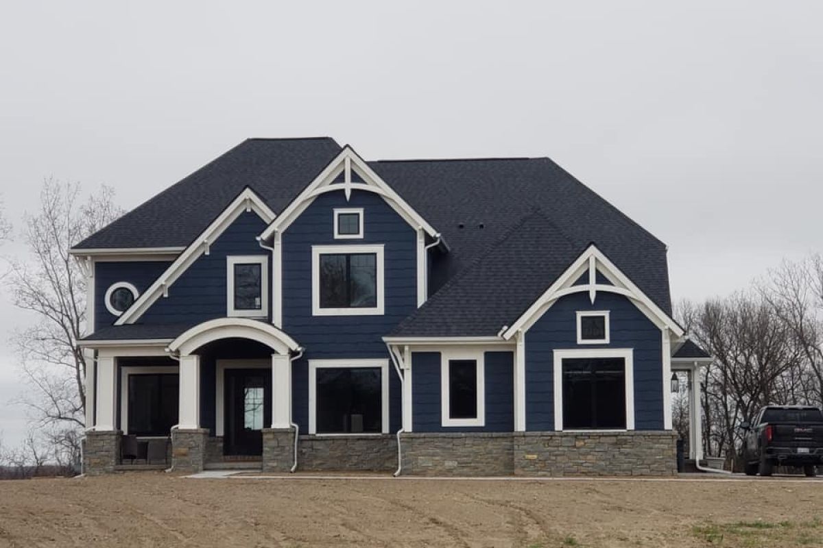 A newly constructed pole barn and custom outdoor deck